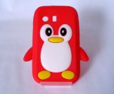 Capa 3D Pinguim Samsung Galaxy Y S5360 - Vermelho