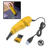 Mini Aspirador de Pó Para Notebook e PC - Amarelo