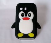 Capa 3D Pinguim Samsung Galaxy Y S5360 - Preto