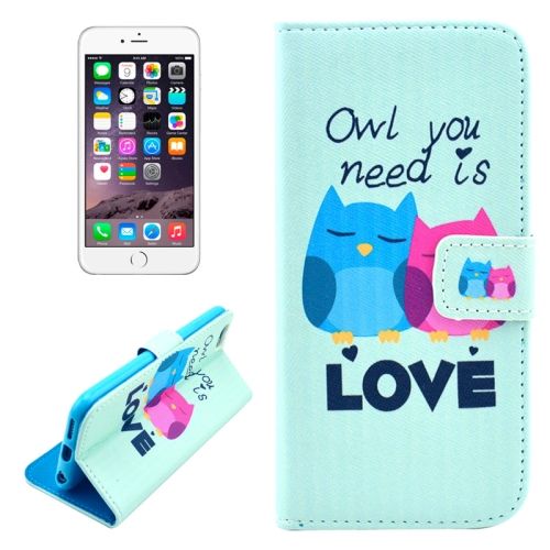 Capa Carteira Apple iPhone 6 4.7" Coruja Love