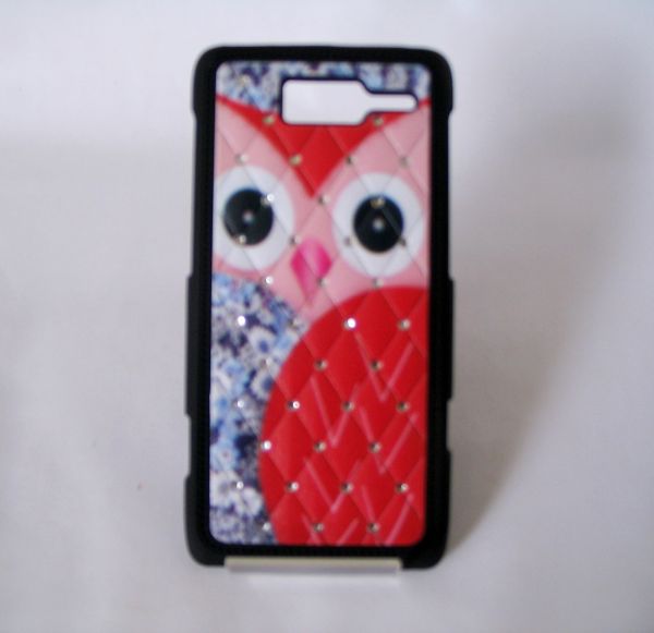 Capa Motorola RAZR D3 XT919 XT920 Coruja Com Strass