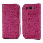 Capa Flip Couro Love Cute Galaxy S3 i9300 Original Pink