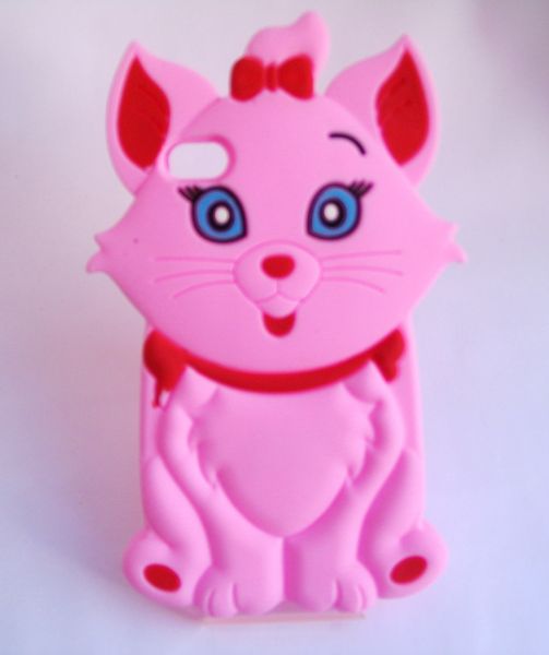 Capa iPhone 4 4s 3D Gatinha Rosa iPhone 4 4S