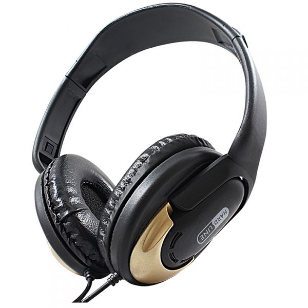 Headphone HardLine Conexão P2 Dourado HP-350